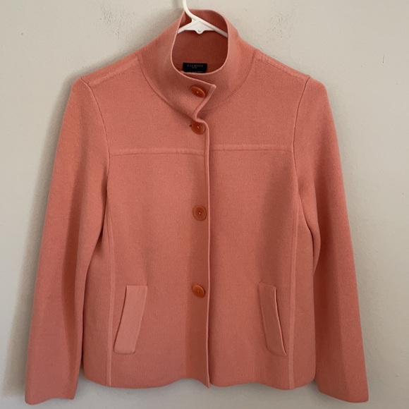 Talbots Petite Pure Italian Merino Wool Cardigan Collared Sweater  Cardigan - Picture 3 of 4